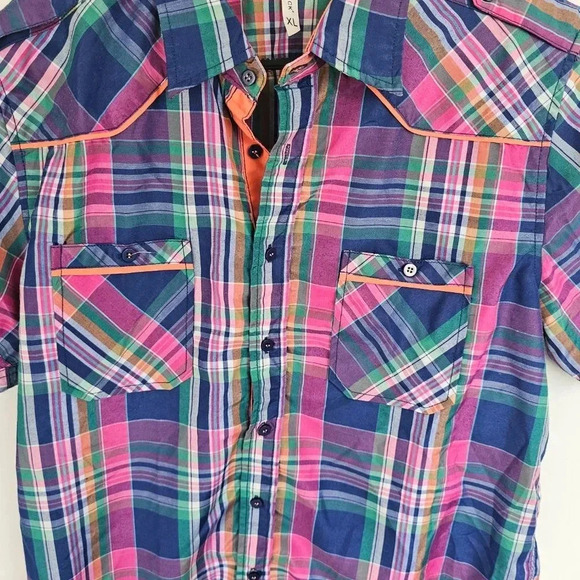 True Rock Men's Ace Slim Fit Plaid Button-Down Shirt XL - Picture 3 of 7